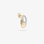 9ct Gold CZ Layered Oval Drop Earrings side angle