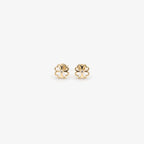 9ct Gold CZ Heart Clover Stud Earrings detail