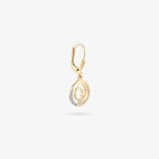9ct Gold CZ Spiral Circle Drop Earrings side angle