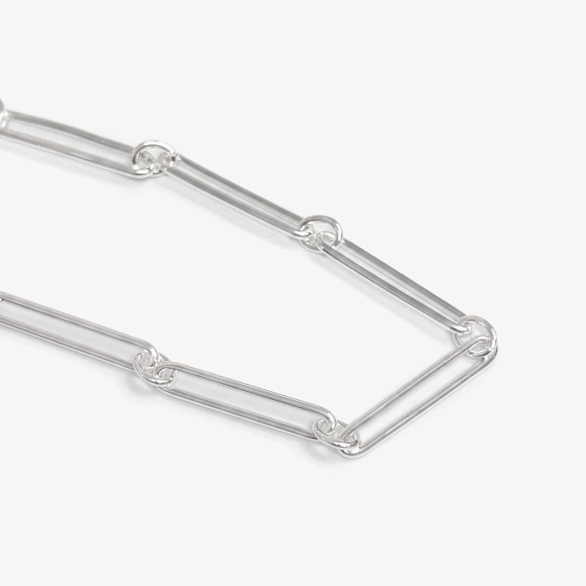 Sterling Silver Paperclip Bracelet detail view