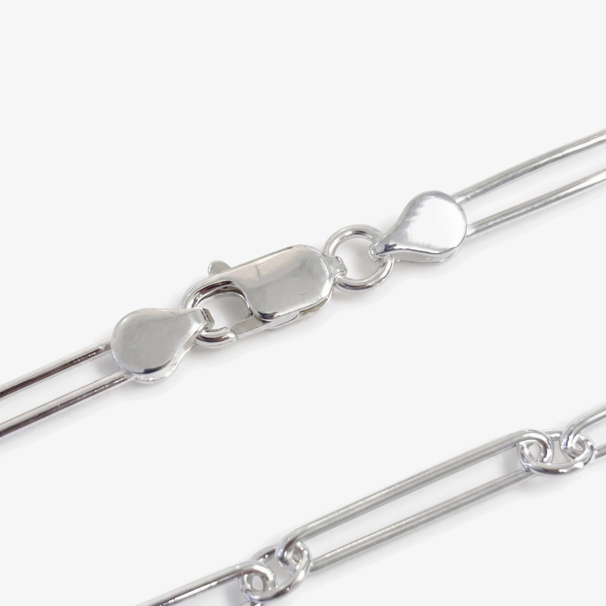 Sterling Silver Paperclip Bracelet on wrist