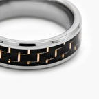 Mens Tungsten Carbide Ring with Carbon Fibre Inlay