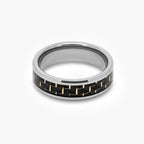 Mens Tungsten Carbide Ring with Carbon Fibre Inlay