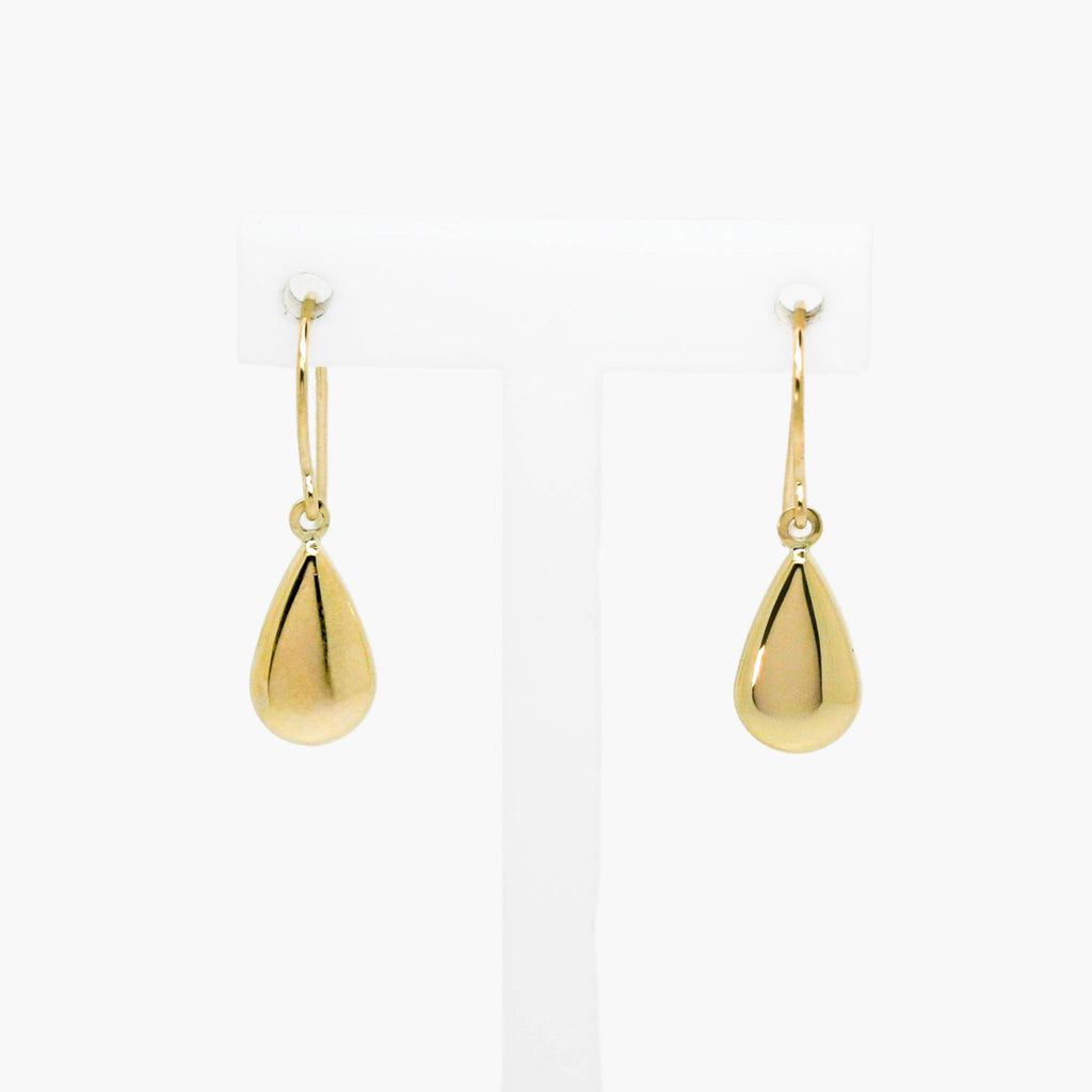Polished Pear Drop Earrings in 9ct Yellow Gold - Jordans Jewellers