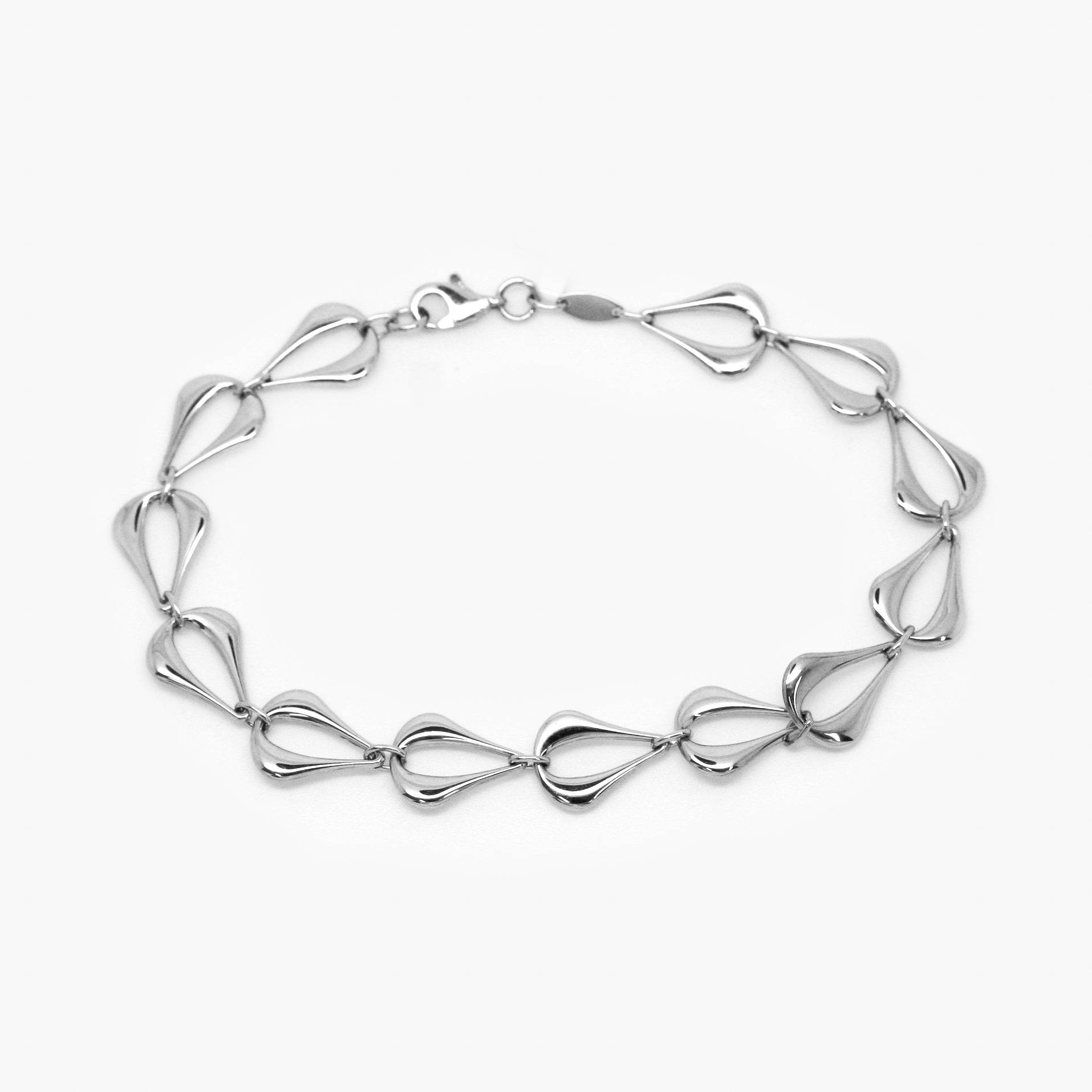 9ct White Gold Pear Link Bracelet - Jordans Jewellers