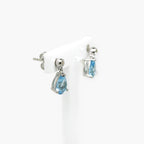 Blue Topaz & CZ Pear Drop Earrings - Jordans Jewellers