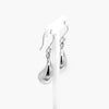 Silver Curved Oval Drop Earrings
