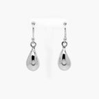 Silver Curved Oval Drop Earrings - Jordans Jewellers