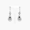 Silver Curved Oval Drop Earrings