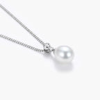 Pearl and Cubic Zirconia Drop Pendant Necklace