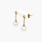 18ct Yellow Gold Pearl and Diamond Drop Earrings 0.06ct - Jordans Jewellers