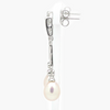 NEW Silver CZ Pearl Drop Earrings