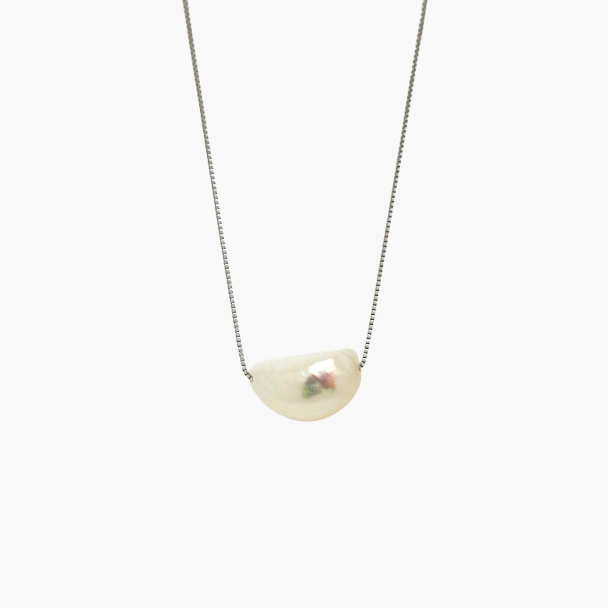 Silver Sliding Pearl Pendant Necklace - Jordans Jewellers