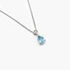 Blue Topaz & CZ Pear Pendant Necklace - Jordans Jewellers