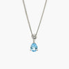 Blue Topaz & CZ Pear Pendant Necklace - Jordans Jewellers