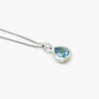 Pear Shape Blue Topaz Pendant Necklace - Jordans Jewellers
