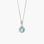 Pear Shape Blue Topaz Pendant Necklace - Jordans Jewellers