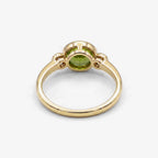 9ct Yellow Gold Oval Peridot and Diamond Ring back view