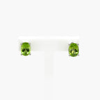 Silver Peridot Oval Stud Earrings - Jordans Jewellers