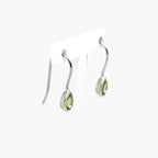 Pear Peridot Silver Hook Earrings - Jordans Jewellers