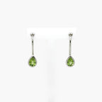 Pear Peridot Silver Hook Earrings - Jordans Jewellers