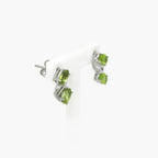 Silver Peridot Double Oval Drop Earrings - Jordans Jewellers