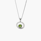 Silver Peridot Swirl Pendant Necklace - Jordans Jewellers