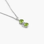 Silver Peridot Double Oval Pendant Necklace - Jordans Jewellers