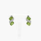 Silver Peridot Double Oval Drop Earrings - Jordans Jewellers