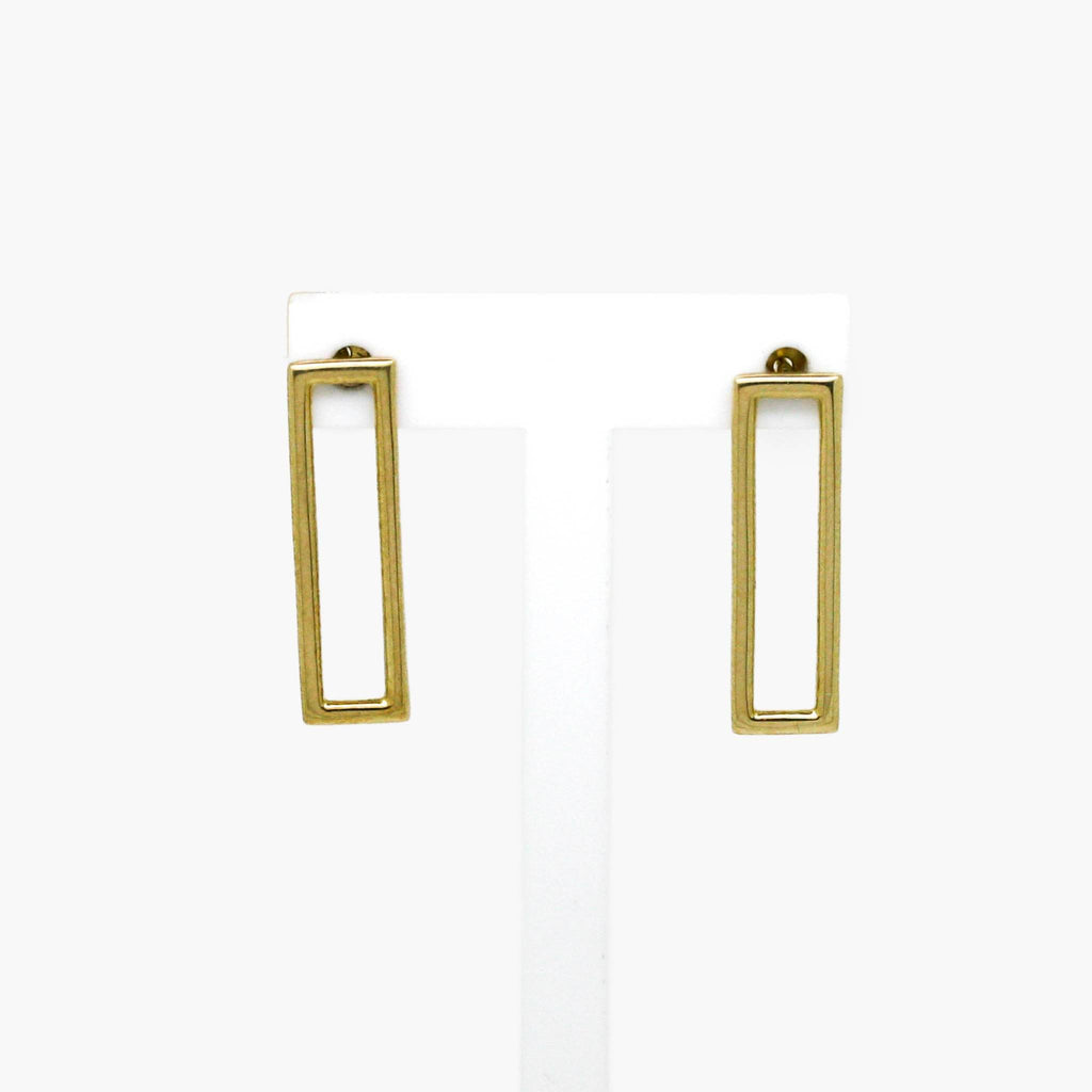 Rectangle Earrings in 9ct Yellow Gold - Jordans Jewellers