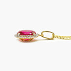 NEW 9 Carat Yellow Gold Red & White CZ Pendant Necklace - Jordans Jewellers