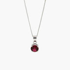 NEW Red CZ Circle Pendant Necklace - Jordans Jewellers