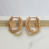 NEW Rose Gold Plated CZ Hoop Earrings