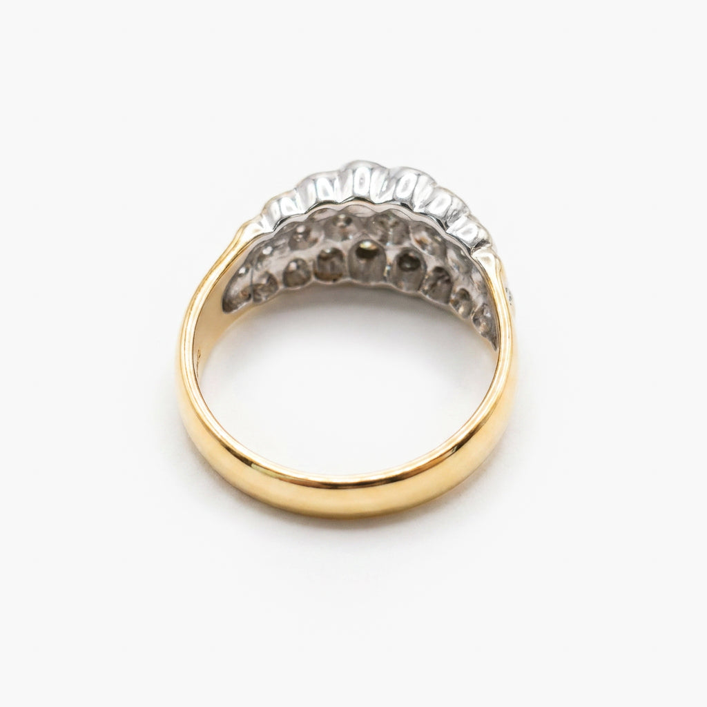 18ct Two-Tone Gold Diamond Cluster Ring