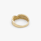 18ct Yellow Gold 0.25ct Diamond Pavé Twist Crossover Ring