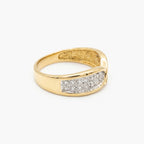 18ct Yellow Gold 0.25ct Diamond Pavé Twist Crossover Ring
