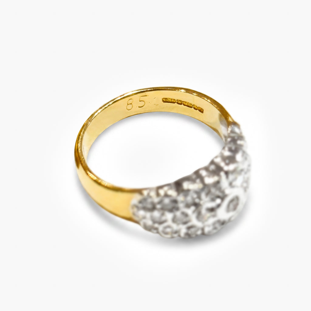18ct Two-Tone Gold Diamond Cluster Ring