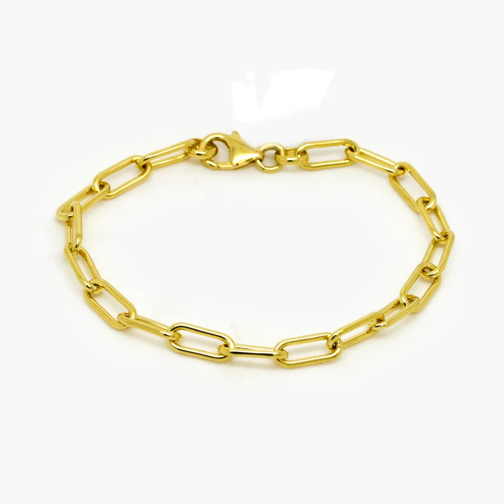 18ct Vermeil Gold Plated Paperclip Chain Bracelet - Jordans Jewellers