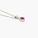 Round Ruby Pendant - 9ct White Gold - Jordans Jewellers