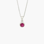 Round Ruby Pendant - 9ct White Gold - Jordans Jewellers
