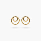 9ct Yellow Gold Polished Double Circle Stud Earrings