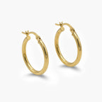 9ct Yellow Gold Rounded Hoop Earrings