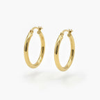 9ct Yellow Gold Rounded Hoop Earrings