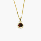 Round Garnet Pendant 9ct Yellow Gold - Jordans Jewellers