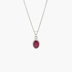 Ruby Rubover Pendant Necklace - 9ct White Gold - Jordans Jewellers