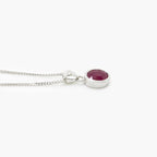 Ruby Rubover Pendant Necklace - 9ct White Gold - Jordans Jewellers
