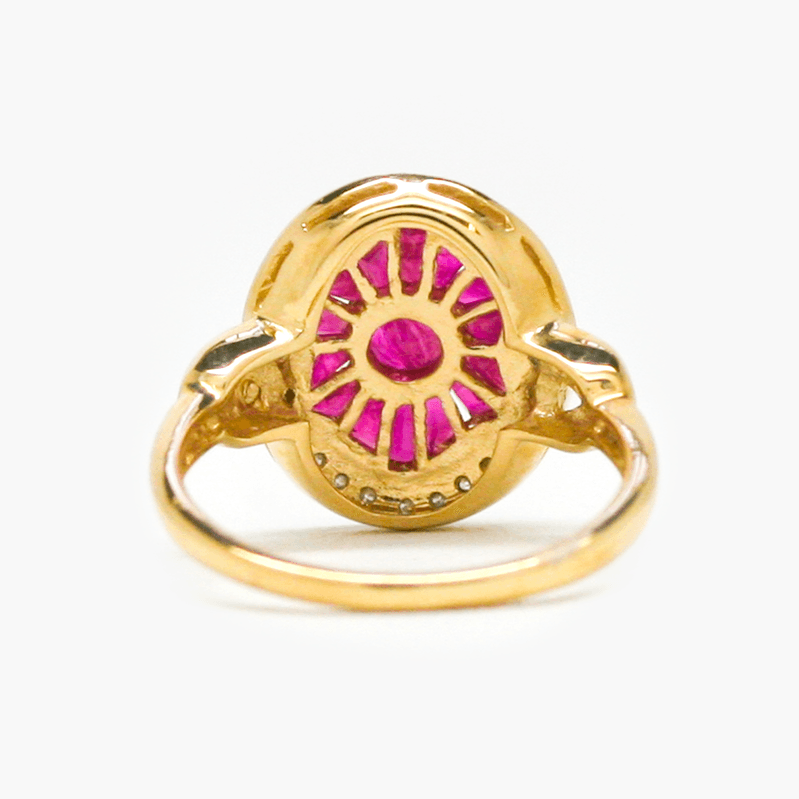NEW 9 Carat Yellow Gold Ruby & Diamond Ring - Jordans Jewellers