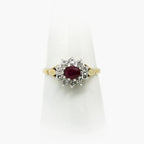 9ct Yellow Gold Ruby and Diamond Cluster Ring - Jordans Jewellers