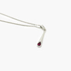 Ruby Single Stone Necklace - 9ct White Gold - Jordans Jewellers