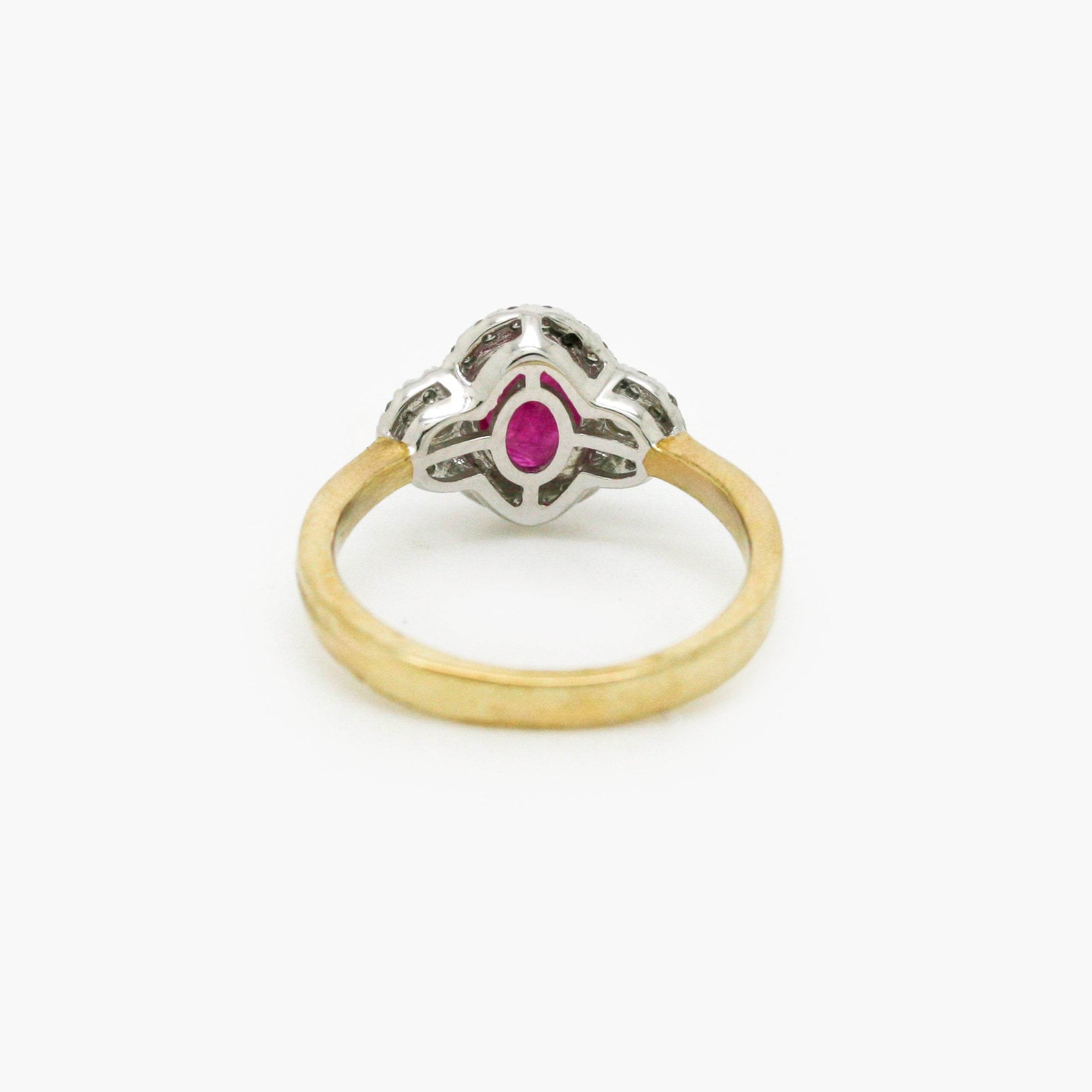 Oval Ruby & Diamond Ring in 9ct Gold - Jordans Jewellers
